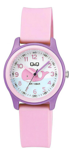 Reloj analógico para niños Whaleia Q&q, morado y rosa, para mujer