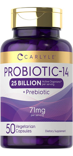 Probioticos 25 Billones - Prebiotico Con Inulina X50 Eeuu