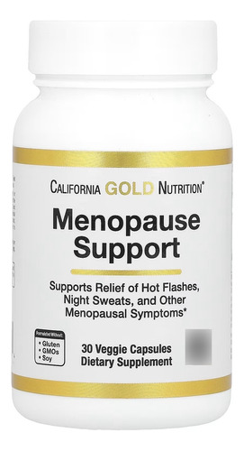 California Gold Nutrition, Menopause Support, 30 Veg Caps Sf Sabor Sin Sabor