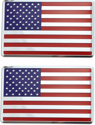 Juego De Dos De Aluminio Premium Estados Unidos Bandera...