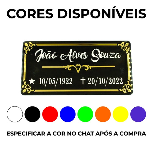 Placa Acm Lápide Resistente Para Jazigo E Túmulo Cemitério