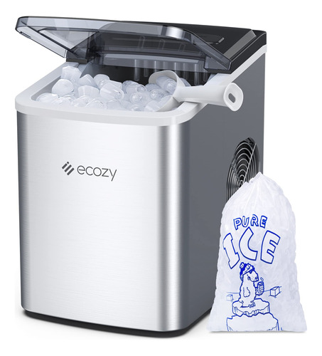 Ecozy Máquina Para Hacer Hielo Portátil, 9 Cubos Listos En