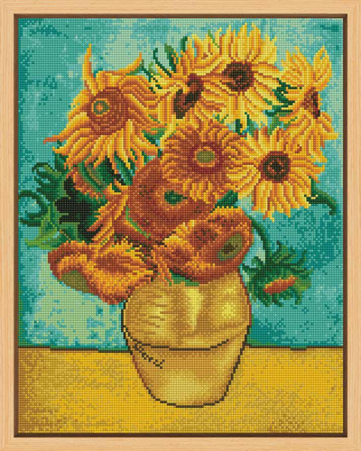 Pintando Con Diamantes 43x54cm Girasol De Van Gogh