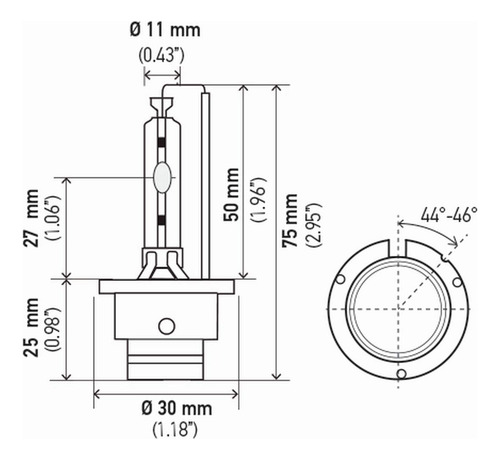 2 Focos Xenon Hella D4s 4300k 12v P32d-5 Standard Original