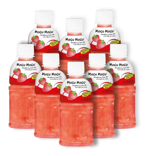 Caja Con 24pzs De Mogu Mogu De Fresa Con Nata De Coco 320ml