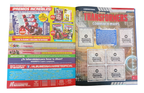 Álbum Transformers 2 En 1 (licenciado) + Todas Sus Láminas