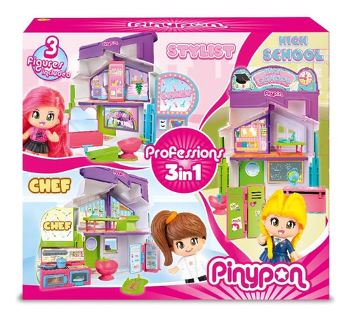 Pinypon Playset Profesiones 3 En 1 Pny45000 Pre