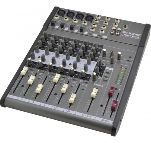 Phonic Mixer 4ch Micro+2st, 6aux, Efect , Phanton Am1204