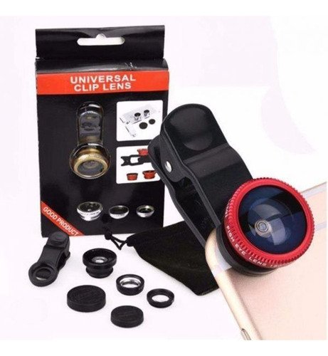 Kit Lentes Olho Peixe Fish Smartphone Celular Eye Macro Wide