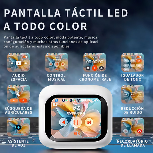 Isdewatch a8plus Auriculares Bluetooth Cancelación Ruido Pantalla Táctil Lcd Audífonos In-ear Manos Libres Deportivos