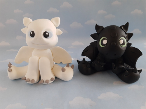 Adorno Torta Infantiles Dragon Chimuelo Porcelana Fria