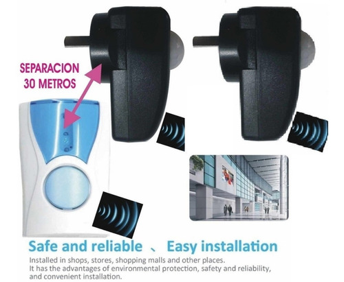 Timbre Alarma Doble Sensor Movimiento Suena  A 30mt 220v $
