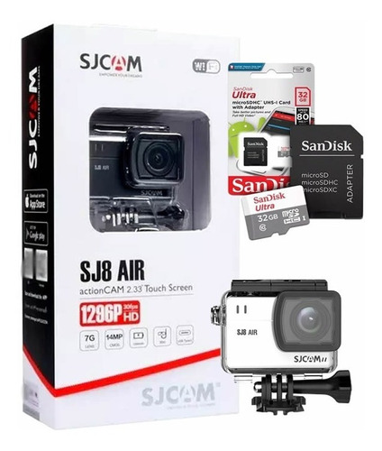 Câmera Esportiva Sjcam Sj8 Air Wifi Original Full Set + 32gb