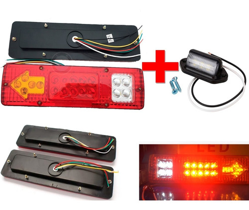 Foco Led + Luz Patente Led Carro Arrastre Remolque 12v