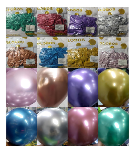 50 Globos Cromados Chrome # 9 Efecto Metalizado