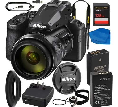 Câmera Digital Nikon Coolpix P950 Kit Completo Cartão 128gb Negro