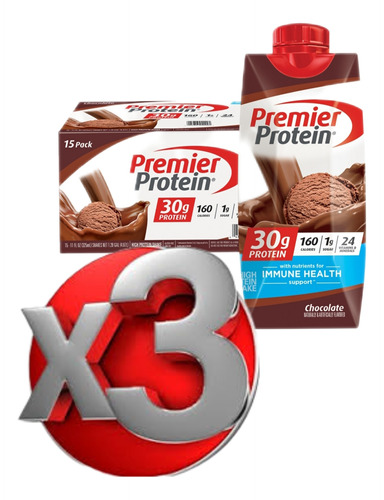 Premier Protein Batido De Proteína. Chocolate 45envases 