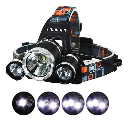 Linterna Minero 3 Led Recargable Caza/pesca 