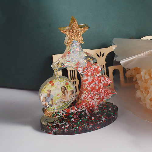 Molde De Resina Para Marco De Fotos De Árbol De Navidad, 2 U