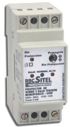 Protector de Sobre y Baja tensión monofásico 5KW para riel din RBC-Sitel 1105