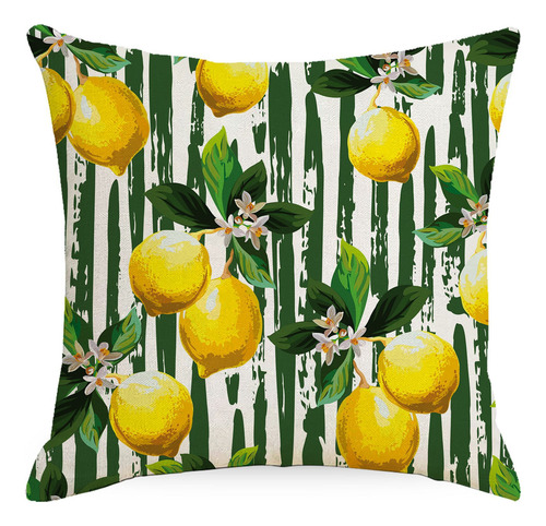 4 Fundas De Almohada Verde Limón