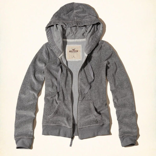 Sudadera Hollister Velour Crew Sweatshirt  !!