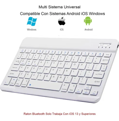 Teclado Bluetooth Ratón Inalámbrico Para Tablet iPad 7 PLG.