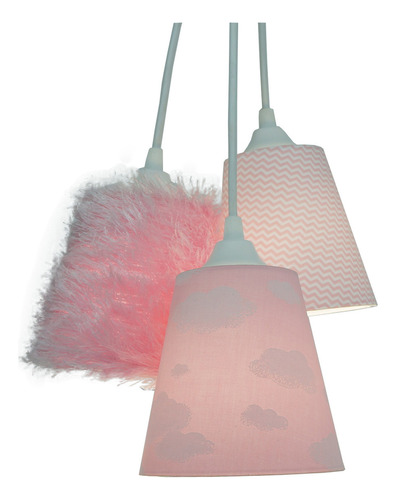 Lustre Pendente Nuvens Rosa, Chevron E Frufru