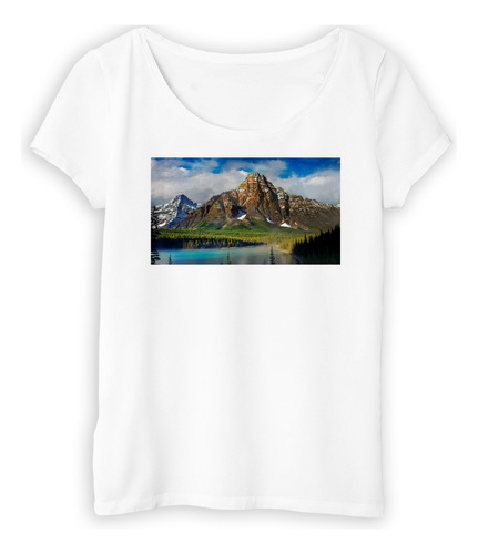 Remera Mujer Paisaje Montaña Lago Bosque