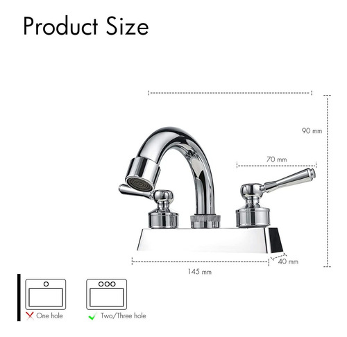 Imagen 3 de 10 de Llave Mezcladora Solvex Lavabo Baño Grifo Cromado Zinc