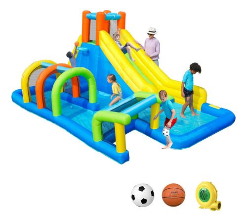 Sunsports Tobogan Acuatico Inflable, Casa De Rebote Para Nin