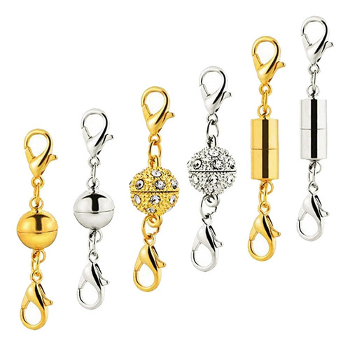 D 6x Cobre Cierre Magnético Pulsera Collar Oro Plata