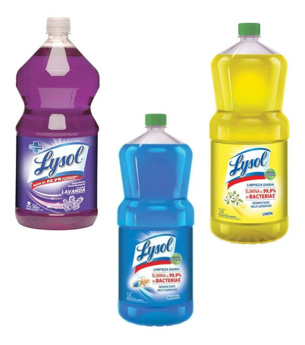 Lysol Dettol Limpiador Desinfectante 1800 Ml X 3 Und