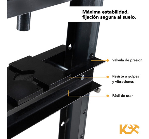 Prensa Hidráulica 20 Ton Gato De Botella Y Placas Estructura Acero Reforzado Rango De Trabajo 30-950 Mm Forma En H Herramienta Taller Mecánico Automotriz Uso Rudo Industrial Kingsman