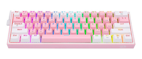Teclado Redragon Fizz Pro K616-rgb Rosa/blanco Español Gamer Color Del Teclado Rosa Idioma Español Latinoamérica