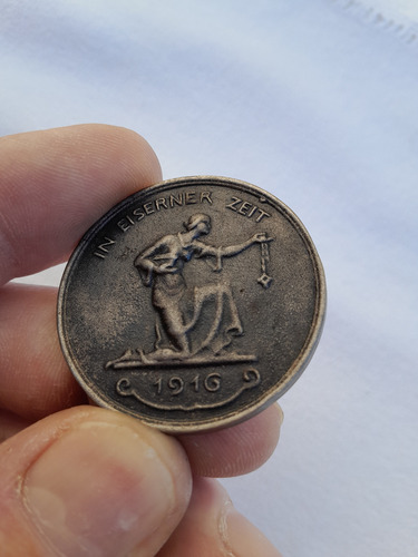 Antigua Medalla 1er Guerra Mundial Alemana Oro Por Hierro (Usado)