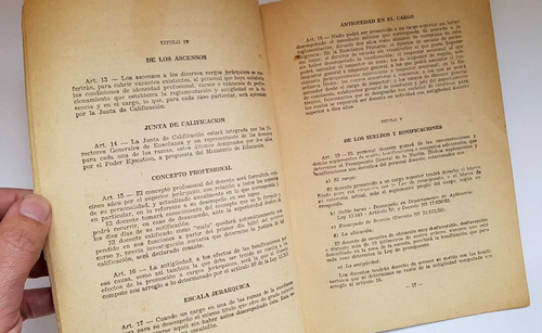 Estatuto Del Docente Argentino Del General Peron, 1954 (Usado)