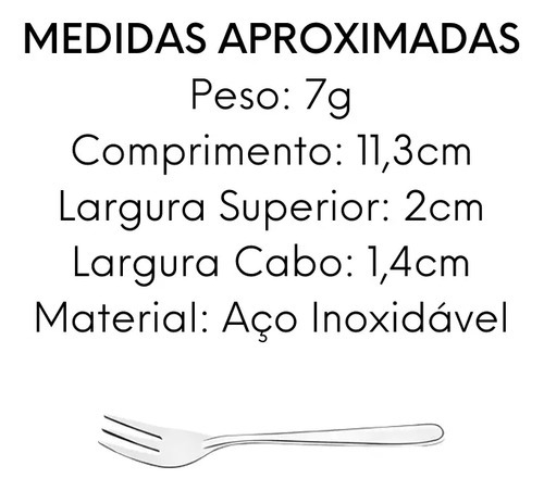 Conjunto 12 Talheres Garfo E Colher Sobremesa Inox Bolo Doce