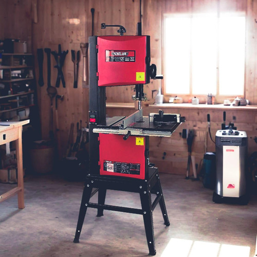 Sierra cinta para madera de 12" Motor 1 HP 120/240 V. 60 Hz. Mesa de trabajo de Hierro de 400 x 548 mm con Puerto de extracción de residuos de 4". Modelo KN SCM-12A KNOVA