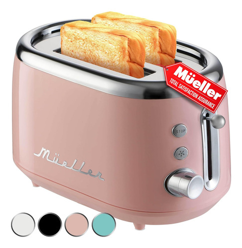 Tostadora Retro Mueller, De Acero Inoxidable, Con 2 Ranuras