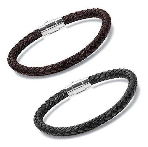 Ra De Puño - 2 Pcs Acero Inoxidable Hombres Mujeres Brazalet