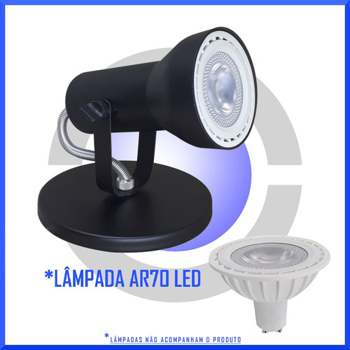 Imagem 2 de 7 de Spot P/ Ar70 Sobrepor Soquete Bocal Gu10 Em Aluminio