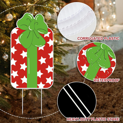 Letrero De Patio De Navidad De 10pcs Bhaline Con Letreros De