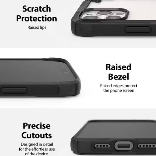 Carcasa Ringke Fusion-x Para iPhone 12/12 Pro - Clear Black