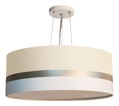 Lustre Pendente Faixas Bronze Cúpula 40x15 Cor Cru