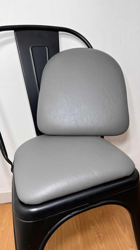 Asiento Almohadón P/silla Tolix Tapizado S/base Madera Gris 