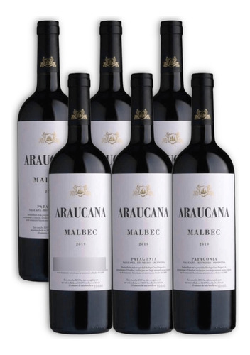 Vino Tinto Araucana Malbec Caja X6 750ml Rio Negro Argentina