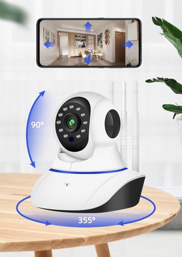 Câmera Wifi Vira 360 3antenas Ip Geraçâo Visâo Noturna