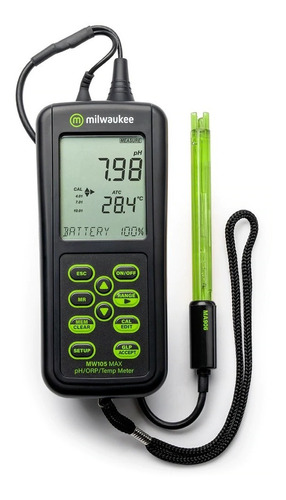 Medidor Ph Orp Temperatura Milwaukee Mw105 Max A Prueba Agua