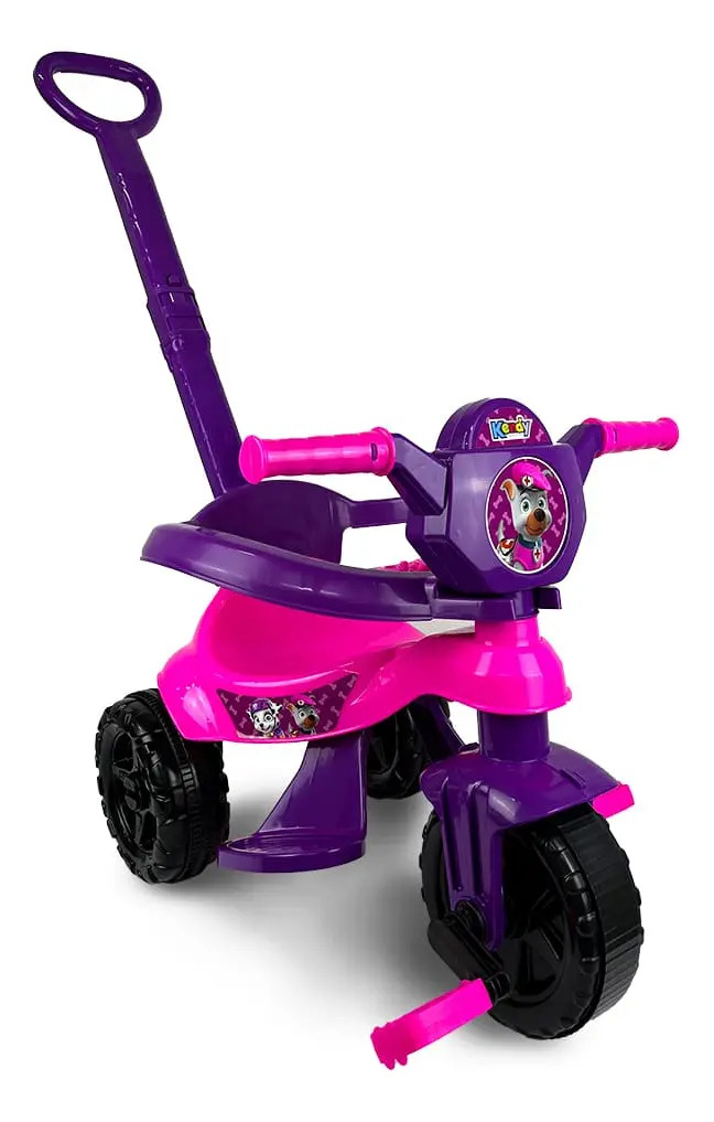 Motoca Passeio E Pedal Triciclo Kemotoca Baby Dog Rosa Kendy
